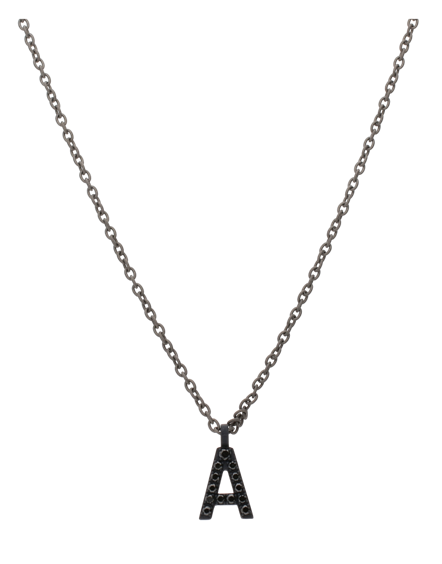 Collana Mano-J. Uomo INIZIALE in Titanio Diamante Black 0.23 Ct TNCLA1001_45 - TNCLA1001_45